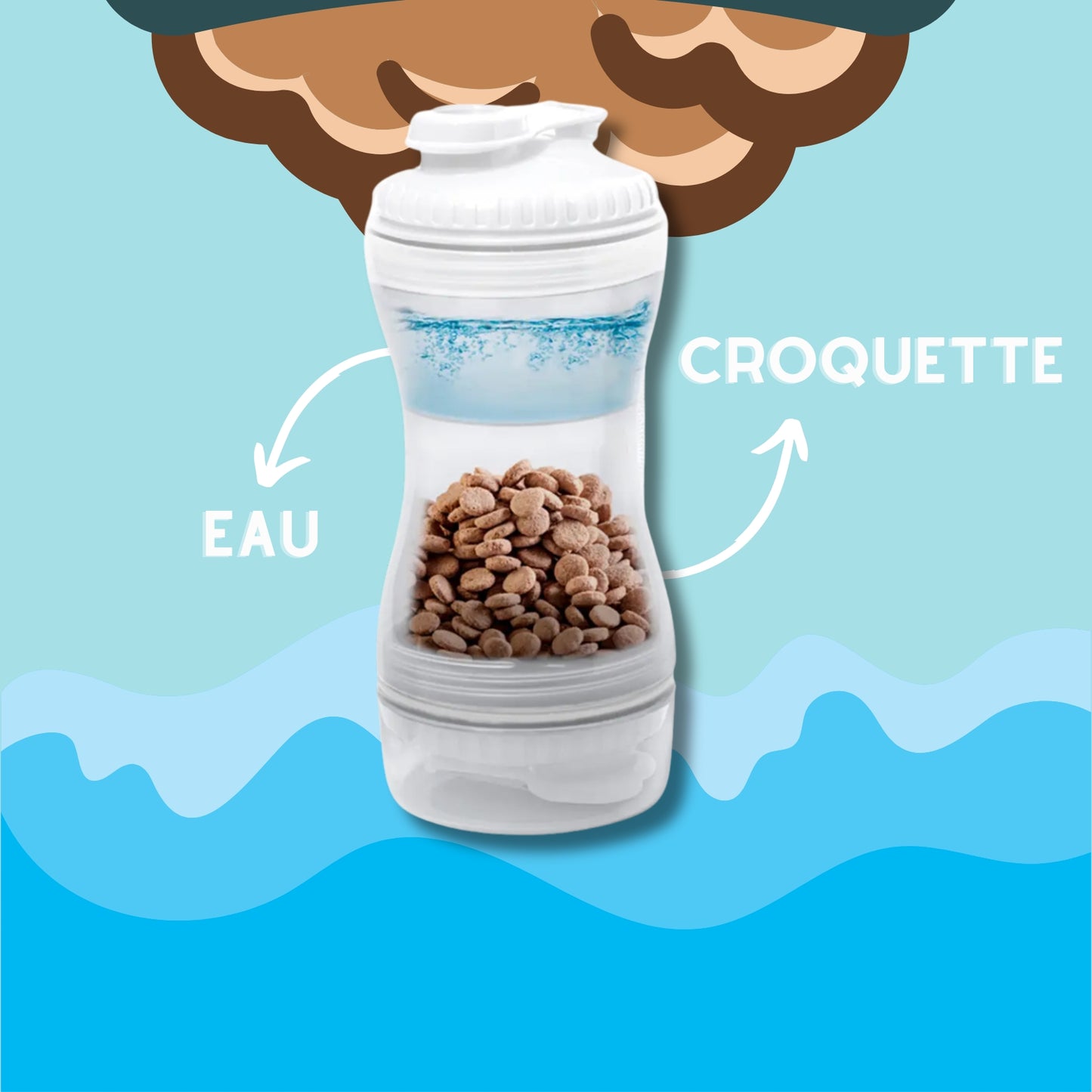 Bouteille combinée pour nourriture et eau 💦